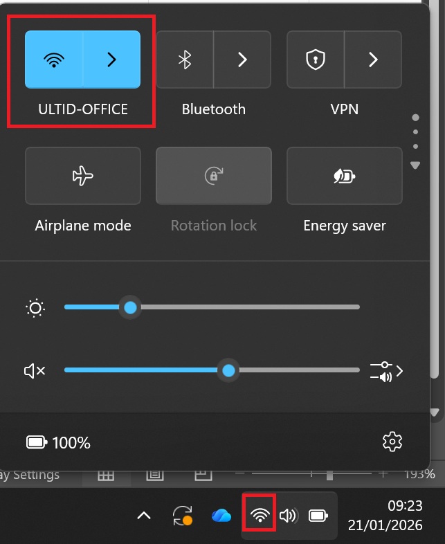 Koneksi Wi-Fi ULTID-OFFICE